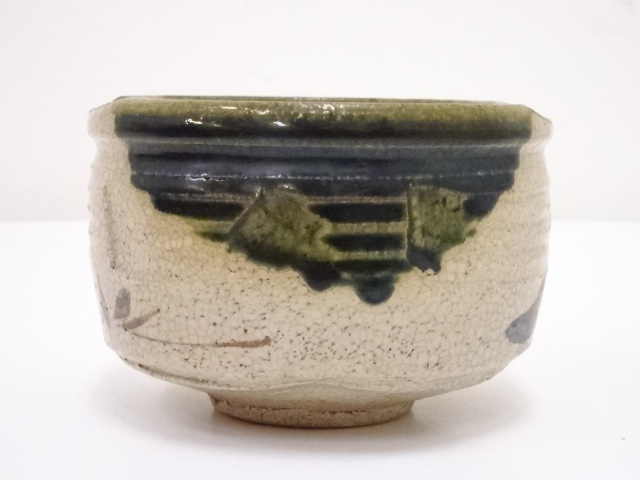 茶道具　織部焼　市川竹川造　織部茶入　仕覆付　共箱　V　6815 茶道具 織部焼 市川竹川造 織部茶入 仕覆付 共箱 V 6815 - メルカリ